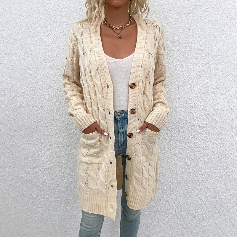 Cardigan Feminino Tricot Longo, cardigan feminino, cardigan feminino de lã, cardigan feminino lã, cardigan de lã feminino, cardigan feminino tricot, cardigan tricot feminino, cardigan preto feminino, cardigan lã feminino, cardigan com bolso feminino, Cardigan Feminino Com Bolso, cardigan longo feminino. - www.mulherinova.com