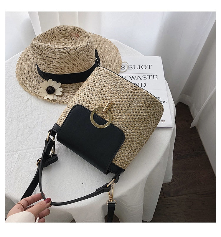 bolsa de palha casual feminina aloha na cor preta - Mulher Inova
