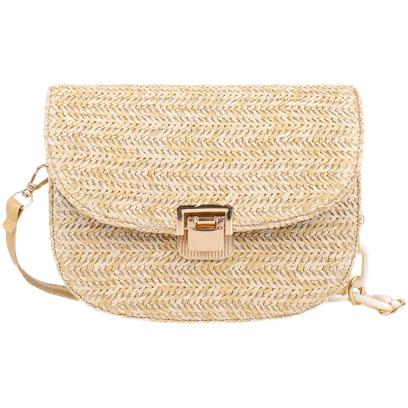bolsa de palha pequena feminina amara na cor caqui - Mulher Inova