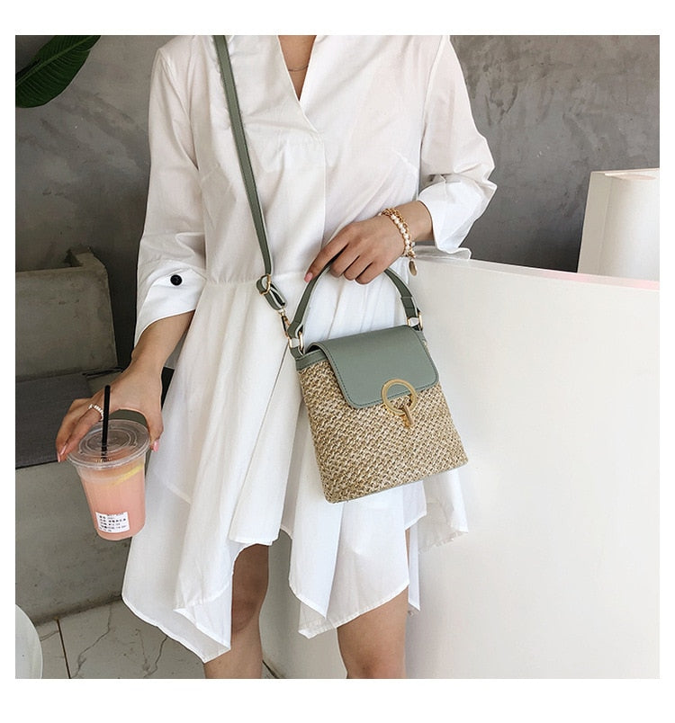 bolsa de palha casual feminina aloha na cor verde - Mulher Inova