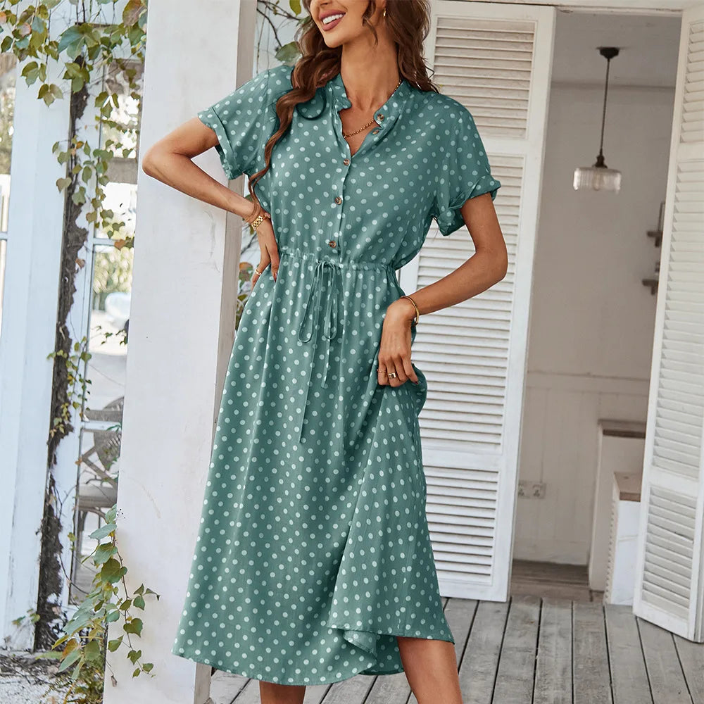 Vestido Midi Verão Botões, vestido midi, vestido midi estampado, vestido midi casual, vestido midi casual estampado, vestido midi verão, vestido midi fresquinho, vestido viscose, vestido midi viscose, vestido midi casual viscose estampado.