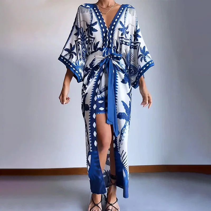 Vestido Estampado Vestido Longo Tropical Fashion Fernanda Ramos