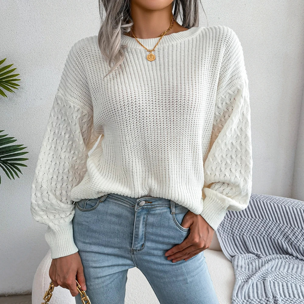 Blusa de Tricô Feminina Manga Comprida, blusa de tricô feminina manga de renda, blusa de tricot feminina, blusa feminina tricô, blusa tricô feminina, blusa tricot feminina, blusa tricot feminina inverno, blusa tricot feminina manga longa, blusa tricot feminina elegante, blusa feminina de tricô, blusa feminina de tricot. - www.mulherinova.com