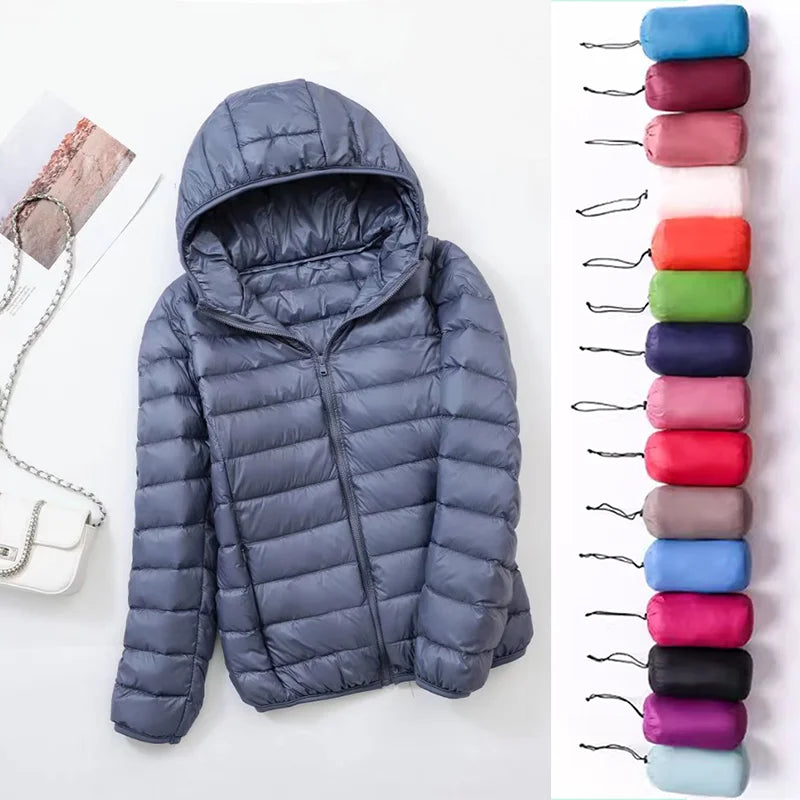 Jaqueta Puffer Feminina Com Capuz - Main Image