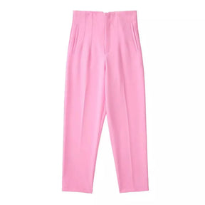 Calça alfaiataria feminina rosa. Calça feminina alfaiataria. Calça alfaiataria feminina cintura alta. Calça social feminina.