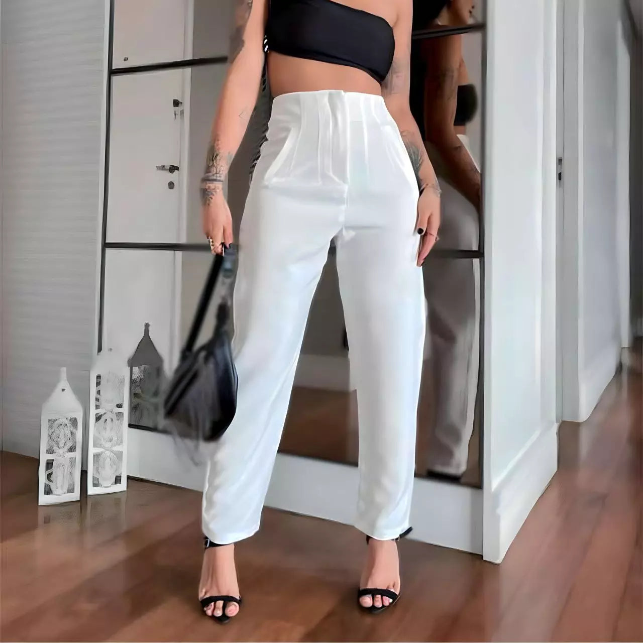 Calça social deals feminina de amarrar