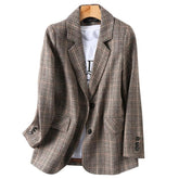 Blazer xadrez feminino. Blazer feminino. Blazer feminino alongado. Blazer feminino xadrez.