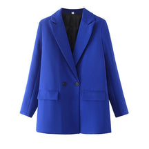 Blazer feminino alfaiataria azul royal. Blazer feminino. Blazer alfaiataria feminino. Blazer alongado feminino.