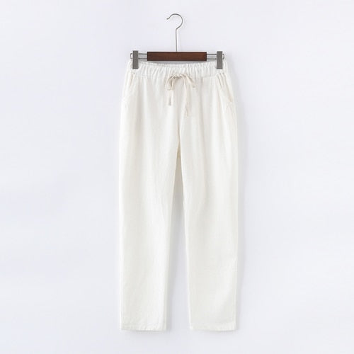 calça de linho feminina branca casual. Calça linho feminina. Calça feminina de linho - Mulher Inova