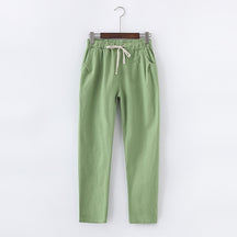 calça de linho feminina maça verde casual. Calça linho feminina. Calça feminina de linho - Mulher Inova