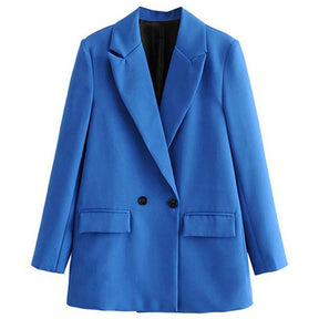 Blazer feminino alfaiataria azul. Blazer feminino. Blazer alfaiataria feminino. Blazer alongado feminino.