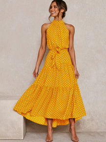 Vestido Longo Casual. Vestido Longo. Vestido. Vestido Feminino. Vestido casual. Vestido com faixa. Vestido casual longo.amarelo. Vestido fresco. Vestido longo verão.