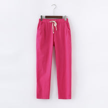 calça de linho feminina rosa casual. Calça linho feminina. Calça feminina de linho - Mulher Inova 