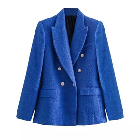 Blazer tweed feminino azul. Blazer feminino. Blazer alfaiataria feminino. Blazer feminino tweed.